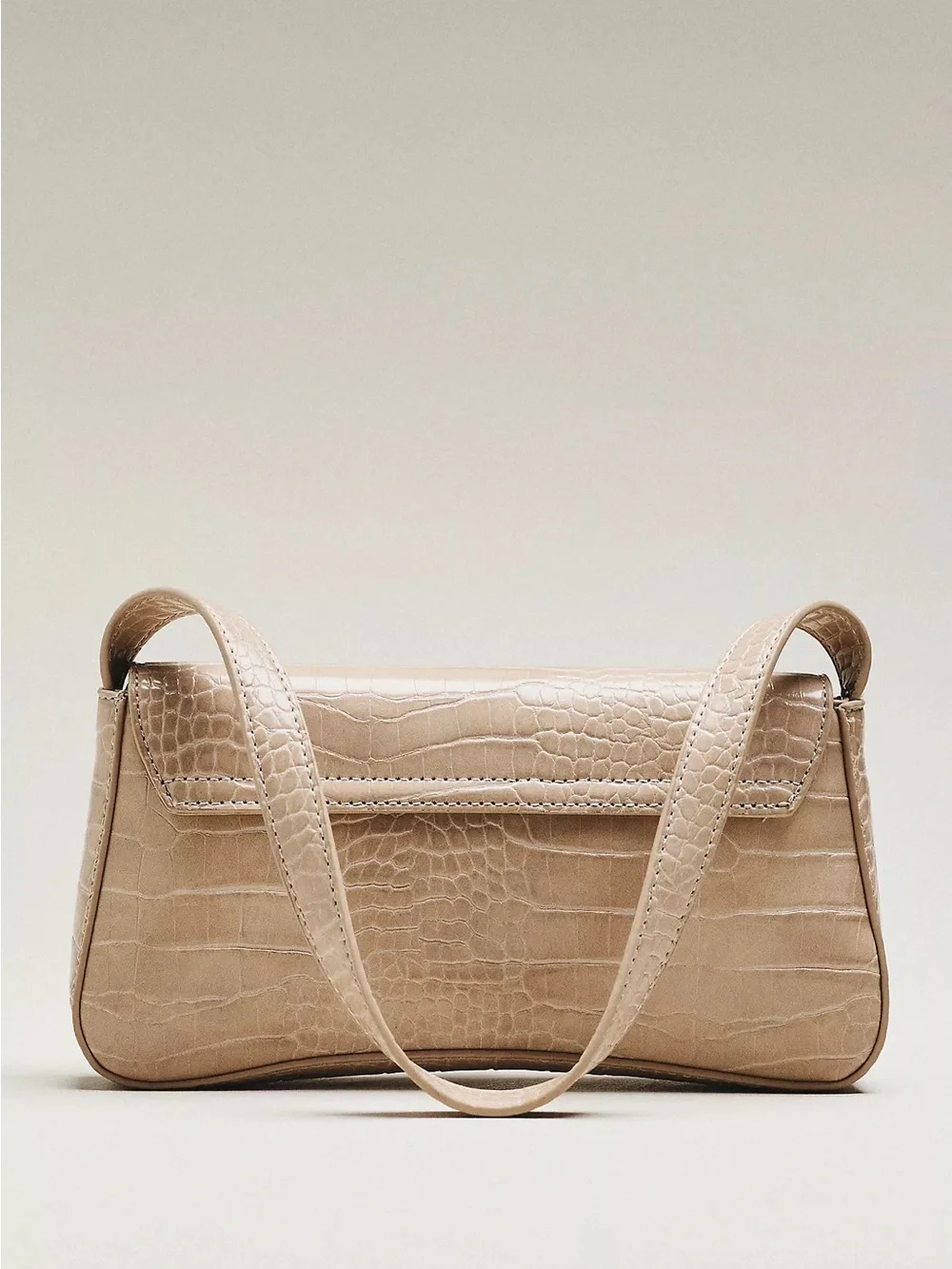 Anthropologie Maeve Faux-Leather Croc Purse - NWT - Cream